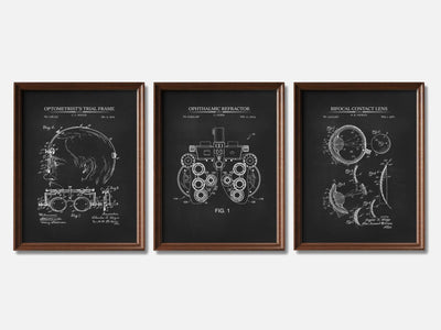 Optometry Patent Print Set of 3 mockup - A_t10038-V1-PC_F+WA-SS_3-PS_11x14-C_cha