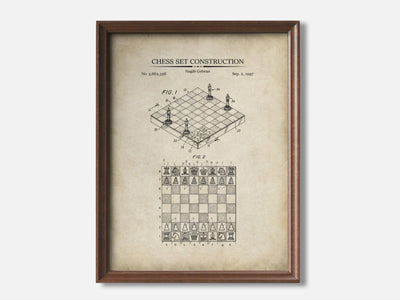 Chess Set Construction 1 Walnut - Parchment mockup