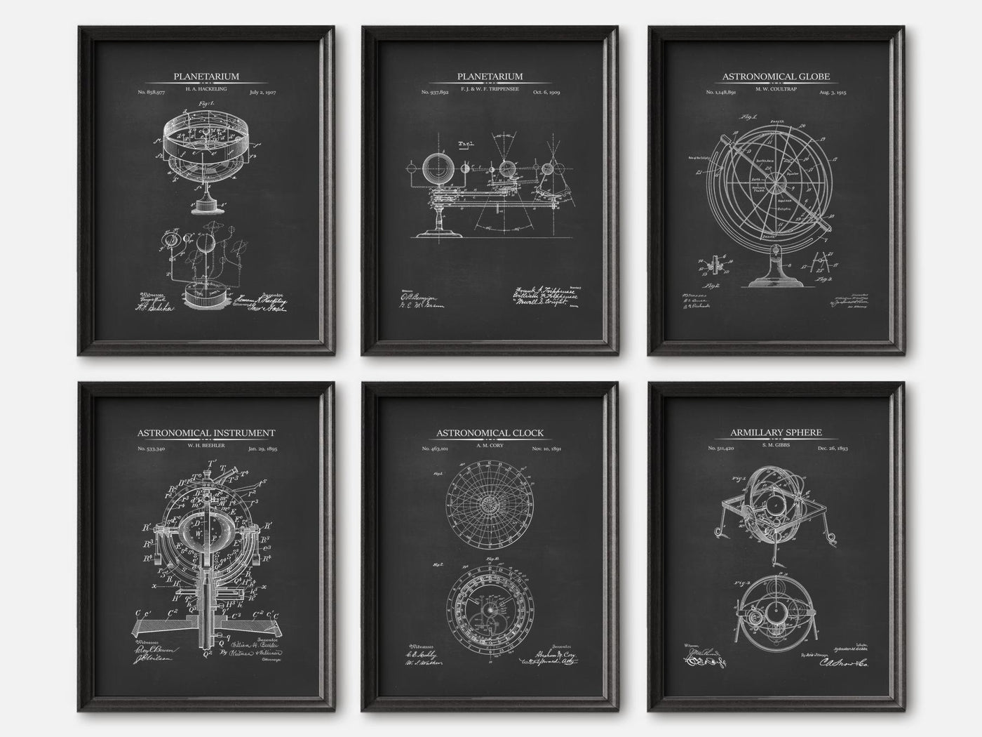 Astronomy Patent Print Set of 6 mockup - A_t10128-V1-PC_F+B-SS_6-PS_5x7-C_cha variant