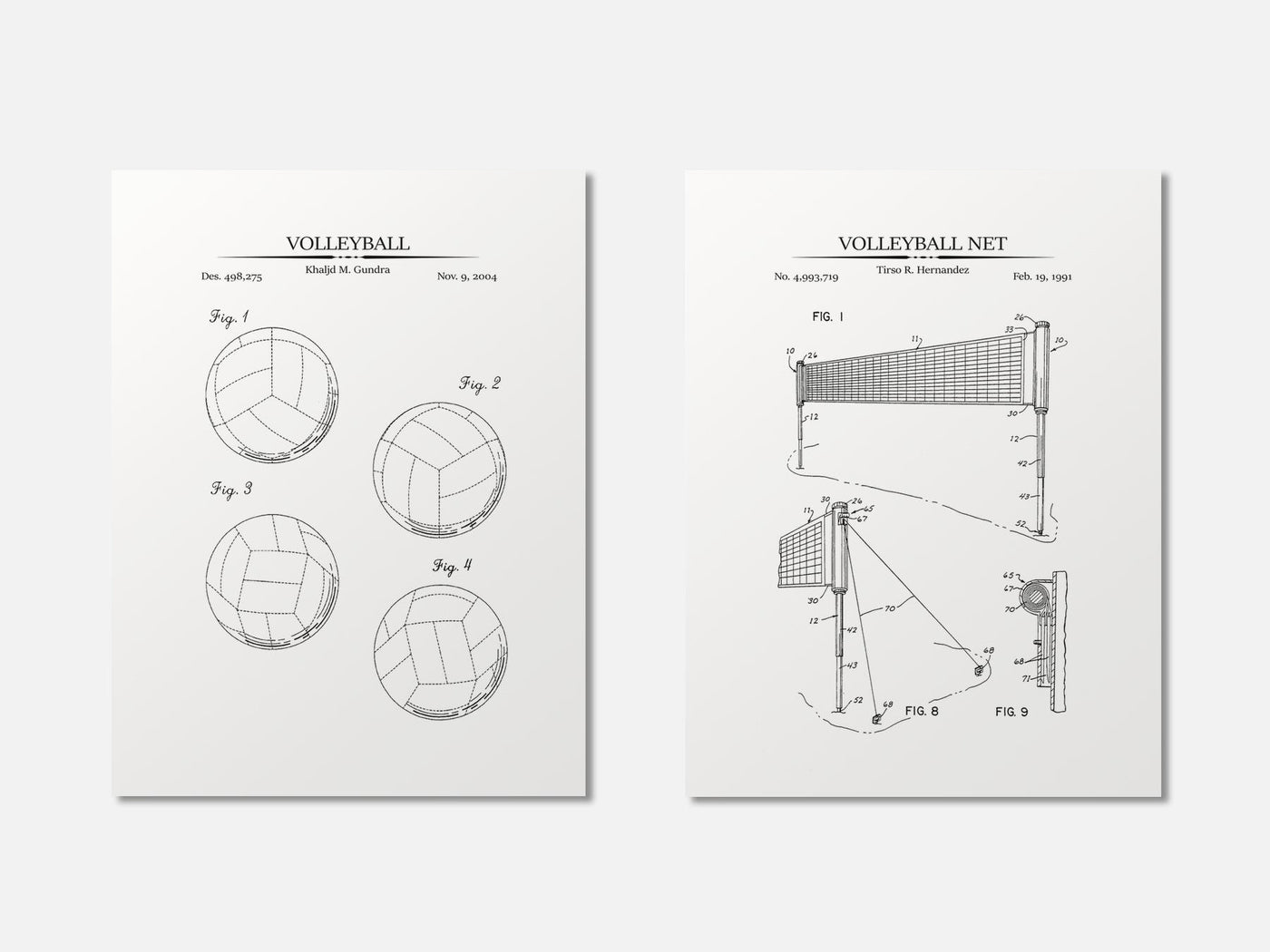 Volleyball Patent Print Set of 2 mockup - A_t10107-V1-PC_AP-SS_2-PS_11x14-C_whi variant