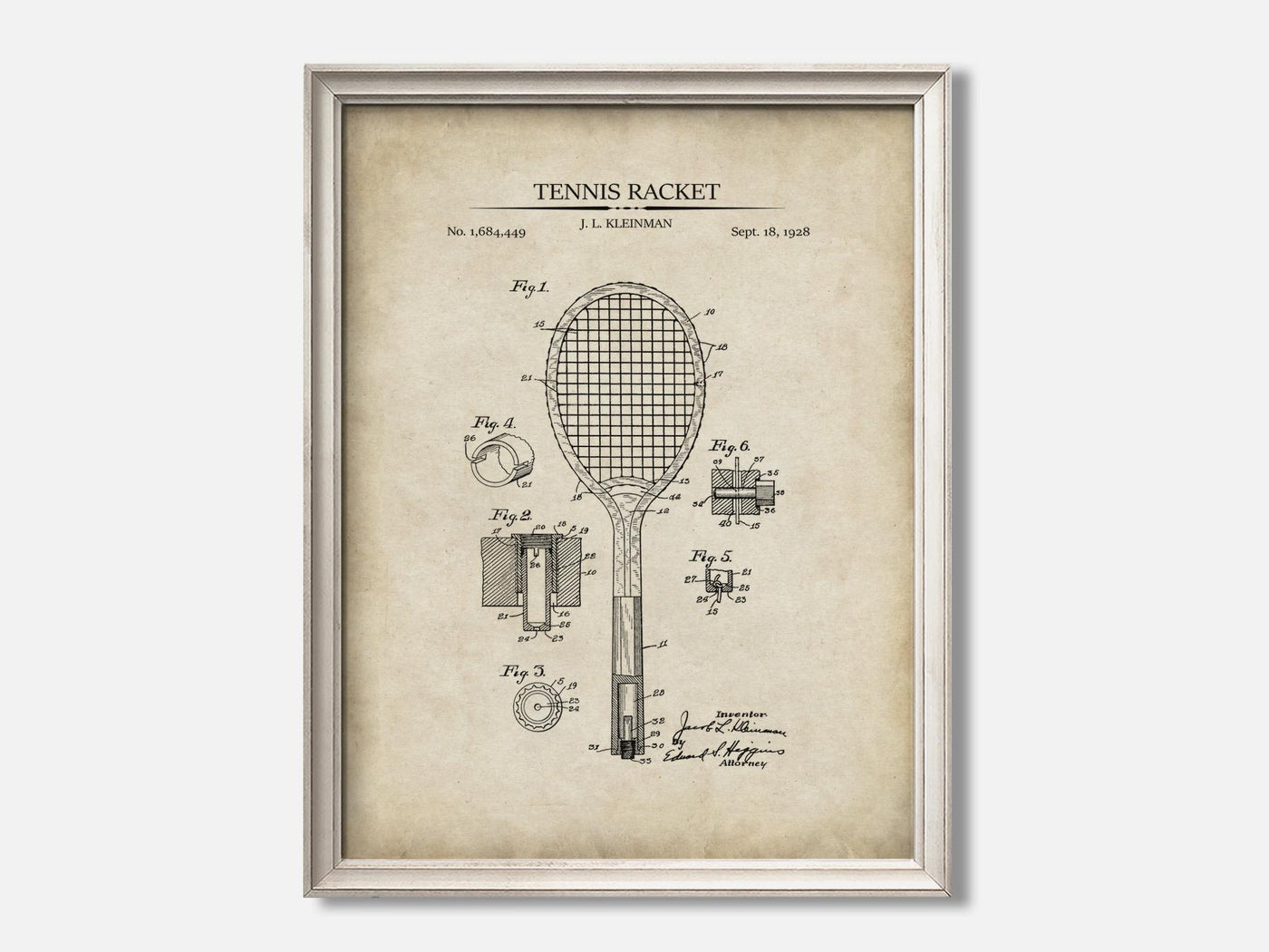 Tennis Racket Patent Print mockup - A_t10049.3-V1-PC_F+O-SS_1-PS_5x7-C_par variant
