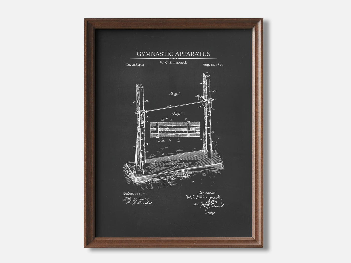 Gymnastic Apparatus 1 Walnut - Chalkboard mockup