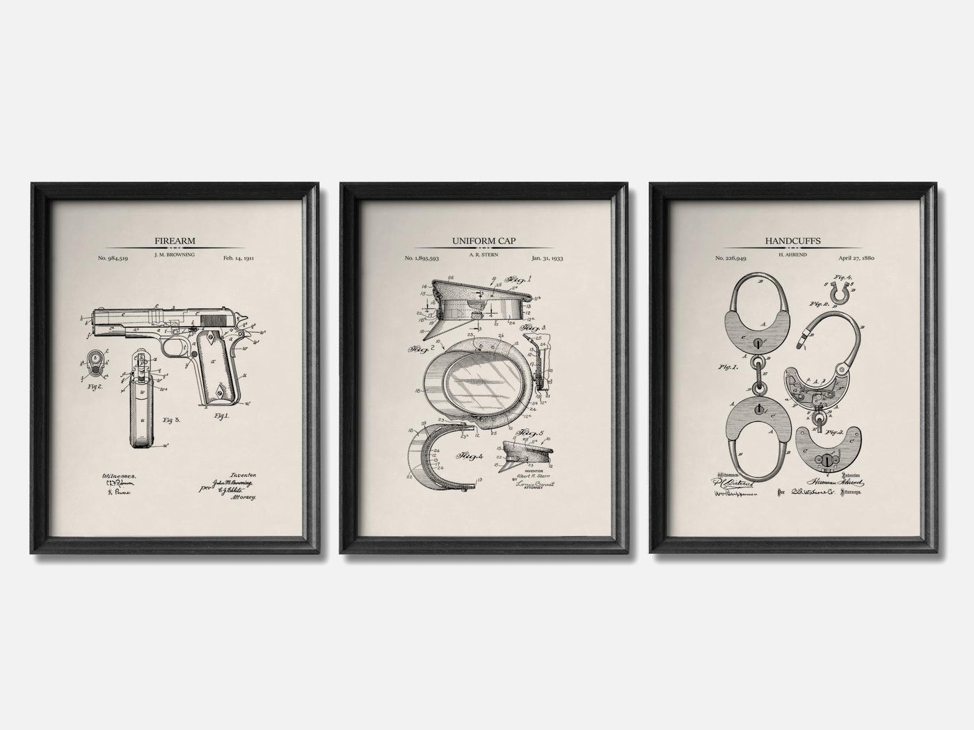 Police Patent Print Set of 3 mockup - A_t10039-V1-PC_F+B-SS_3-PS_11x14-C_ivo variant