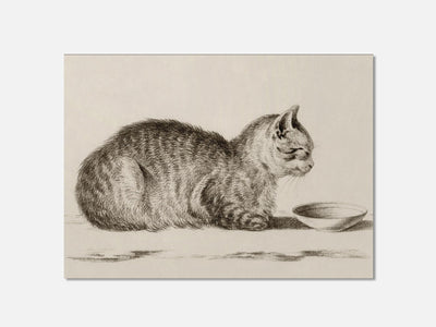 Lying cat with a dish (1812) 1 Unframed mockup