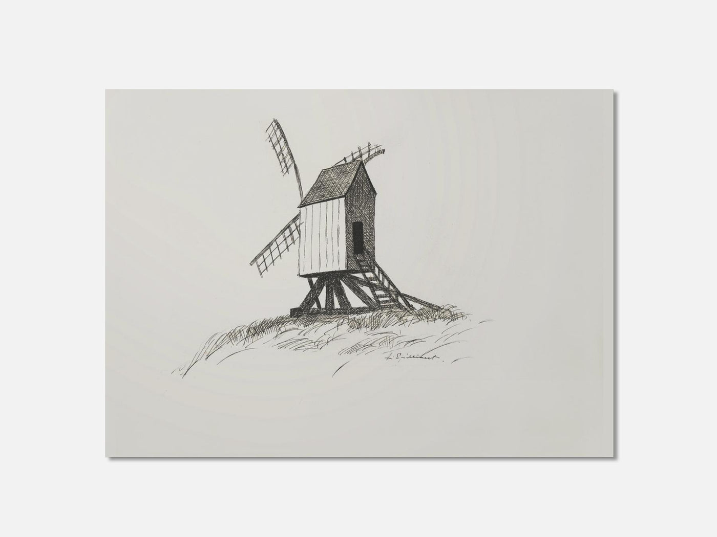 The Little Windmill 1 Unframed mockup variant