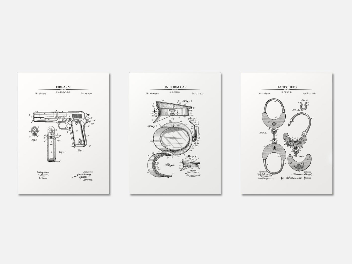 Police Patent Print Set of 3 mockup - A_t10039-V1-PC_AP-SS_3-PS_11x14-C_whi variant