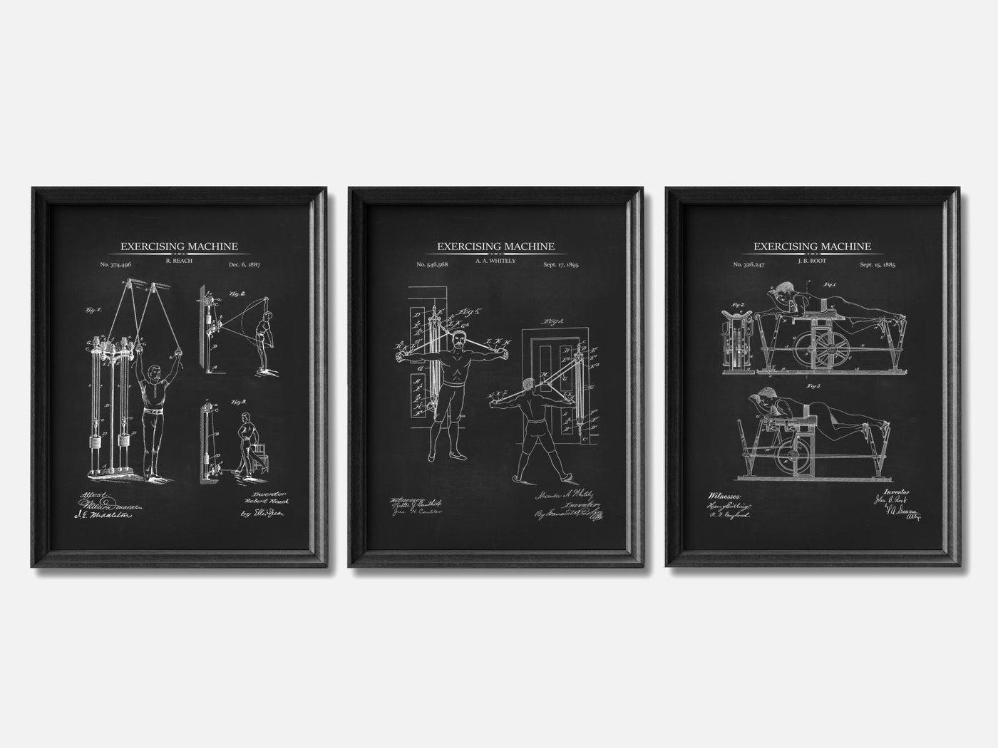 Vintage Workout Patent Print Set of 3 mockup - A_t10055-V1-PC_F+B-SS_3-PS_11x14-C_cha variant