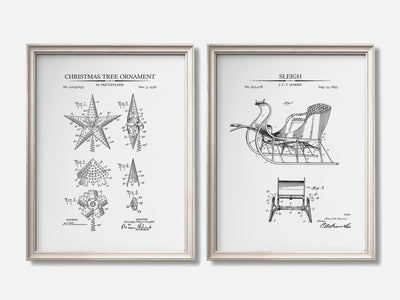 Christmas Patent Set of 2 - Sleigh & Ornament mockup - A_xm1-V1-PC_F+O-SS_2-PS_11x14-C_def variant
