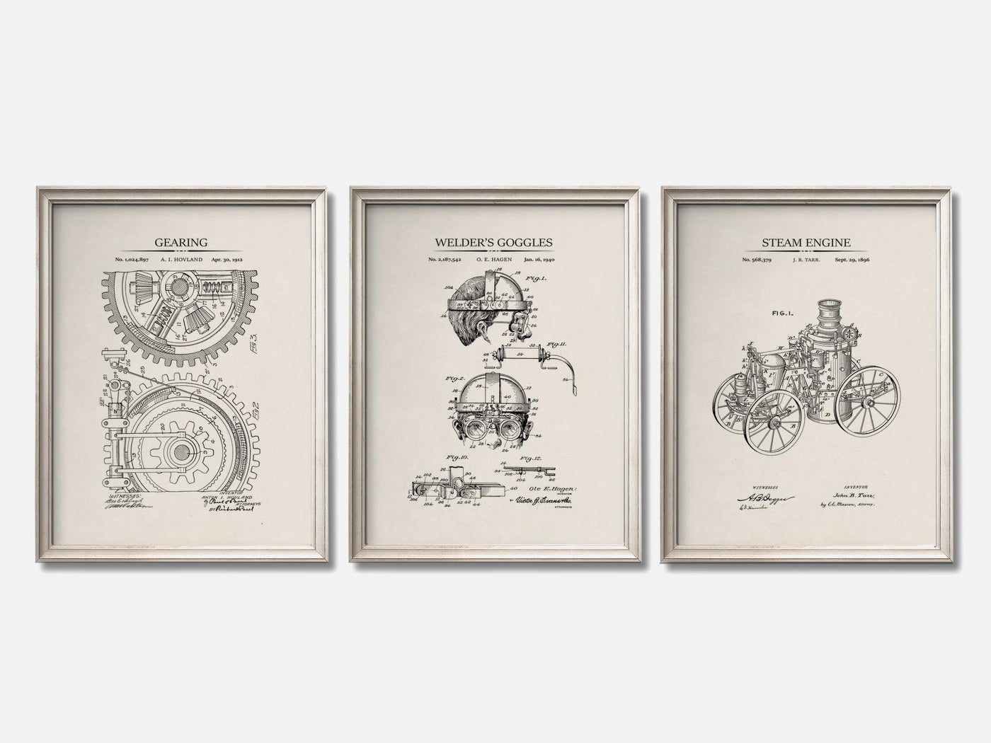 Steampunk Patent Print Set of 3 mockup - A_t10047-V1-PC_F+O-SS_3-PS_11x14-C_ivo variant