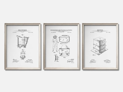 Beekeeping Patent Print Set of 3 mockup - A_t10063-V1-PC_F+O-SS_3-PS_11x14-C_whi variant