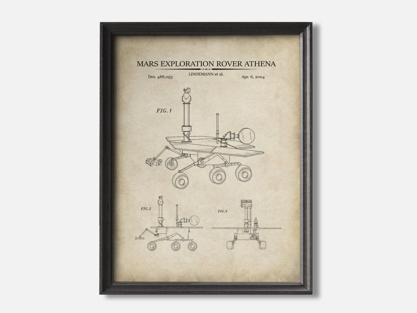 Mars Exploration Rover Athena 1 Black - Parchment mockup