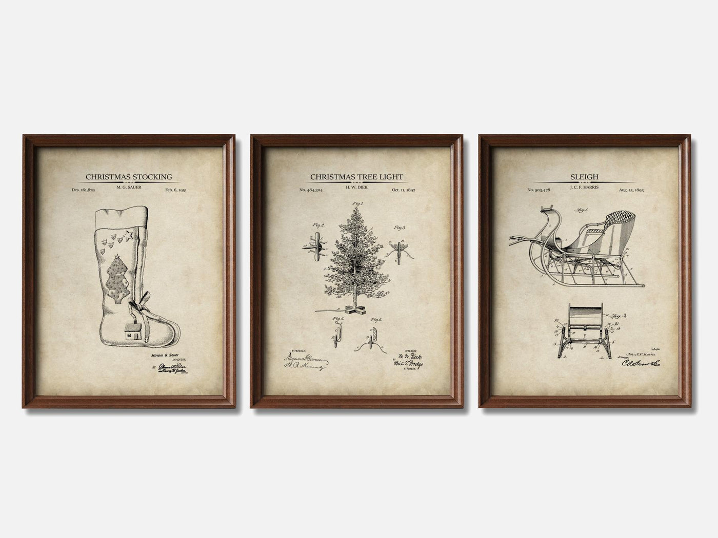 Christmat Patent Print Set of 3 mockup - A_t10019-V1-PC_F+WA-SS_3-PS_11x14-C_par