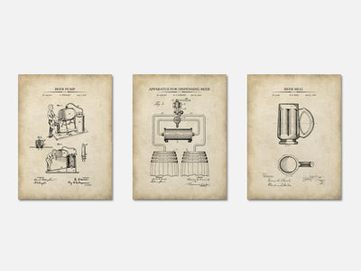 Beer Brewing Patent Print Set of 3 mockup - A_t10014-V1-PC_AP-SS_3-PS_11x14-C_par