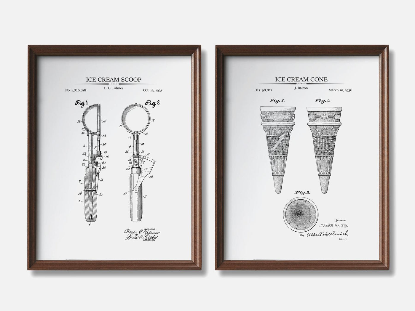Ice Cream Patent Print Set of 2 mockup - A_t10081-V1-PC_F+WA-SS_2-PS_11x14-C_whi variant