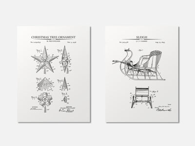 Christmas Patent Set of 2 - Sleigh & Ornament mockup - A_xm1-V1-PC_AP-SS_2-PS_11x14-C_def variant