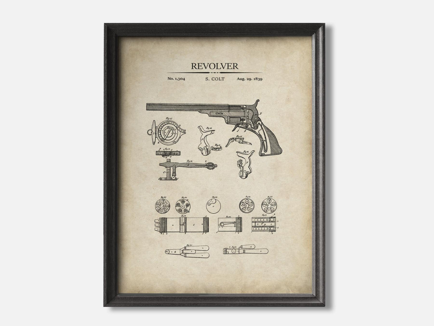 Colt Revolver Patent Print mockup - A_t10005.3-V1-PC_F+B-SS_1-PS_5x7-C_par variant