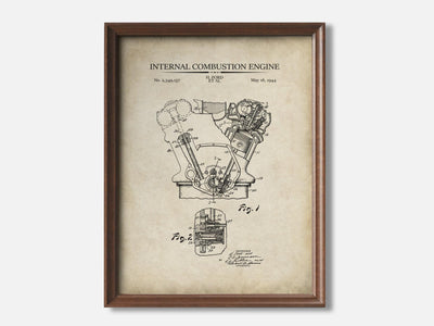 Internal Combustion Engine 1 Walnut - Parchment mockup variant