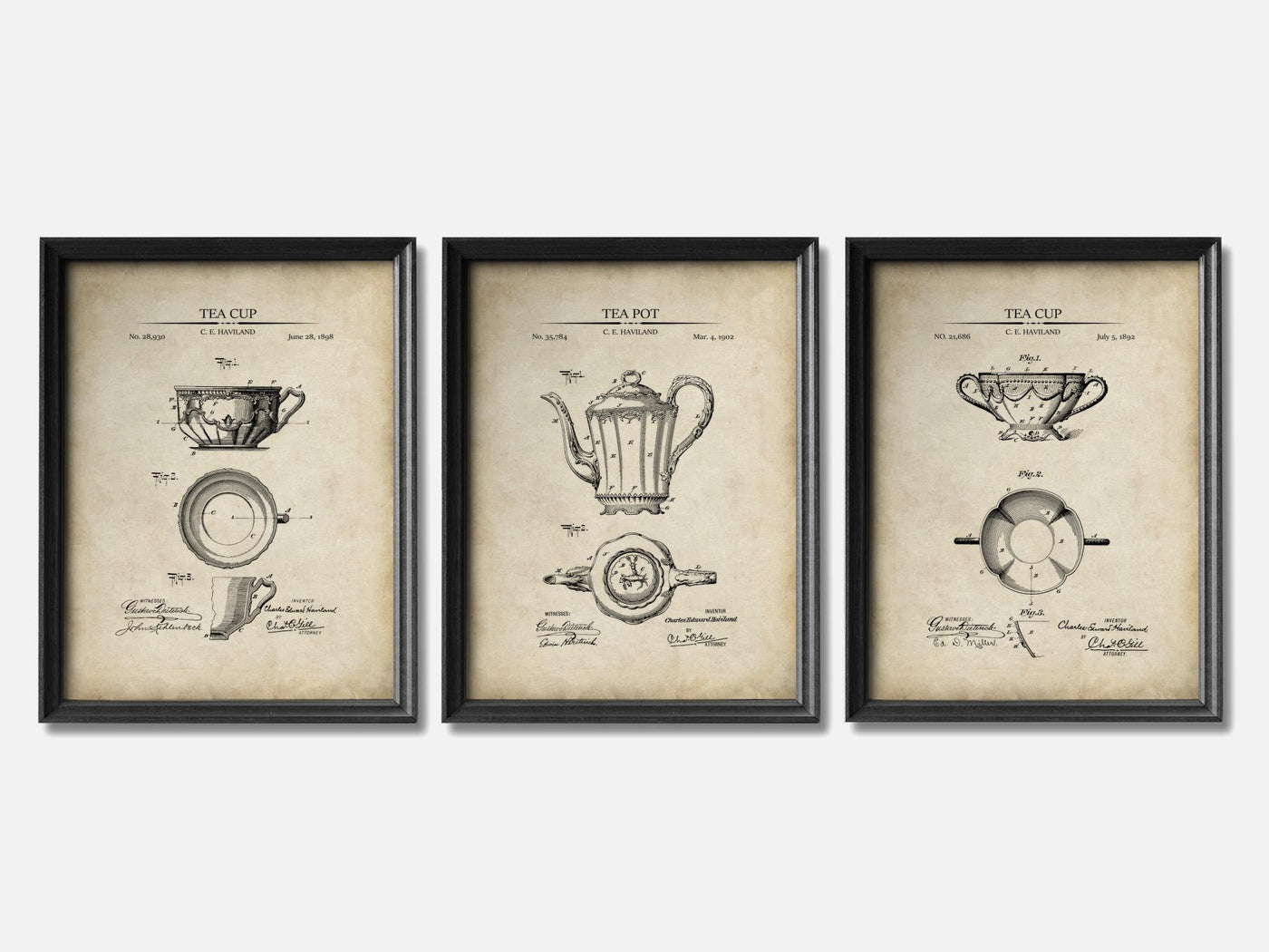 Victorian Tea Party - Patent Print Set of 3 mockup - A_t10069-V1-PC_F+B-SS_3-PS_11x14-C_par variant