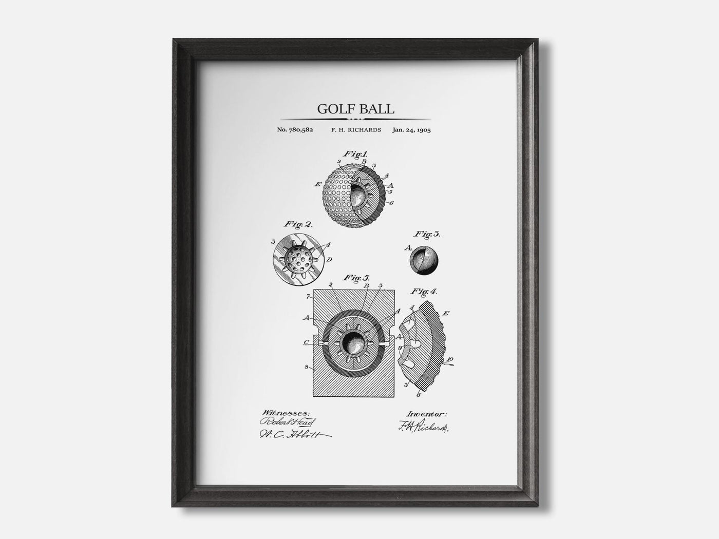 Golf Ball Patent Print mockup - A_t10028.2-V1-PC_F+B-SS_1-PS_5x7-C_whi variant