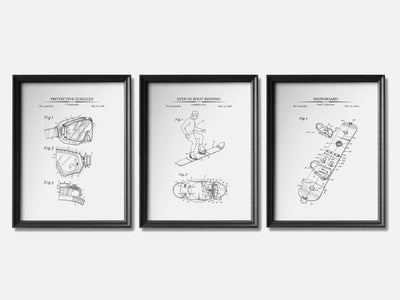 Snowboard Patent Print Set of 3 mockup - A_t10082-V1-PC_F+B-SS_3-PS_11x14-C_whi variant