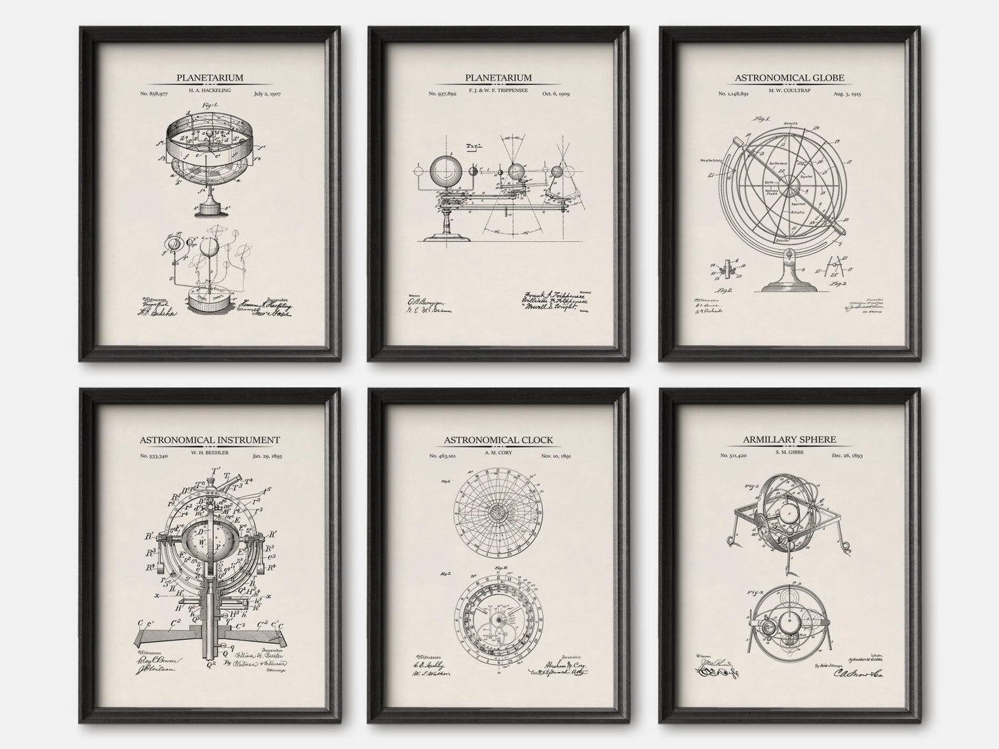 Astronomy Patent Print Set of 6 mockup - A_t10128-V1-PC_F+B-SS_6-PS_5x7-C_ivo variant