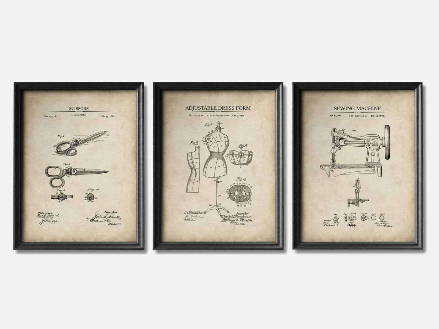 Sewing Patent Print Set of 3 mockup - A_t10043-V1-PC_F+B-SS_3-PS_11x14-C_par variant