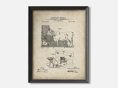 Cattle Stall 1 Black - Parchment mockup