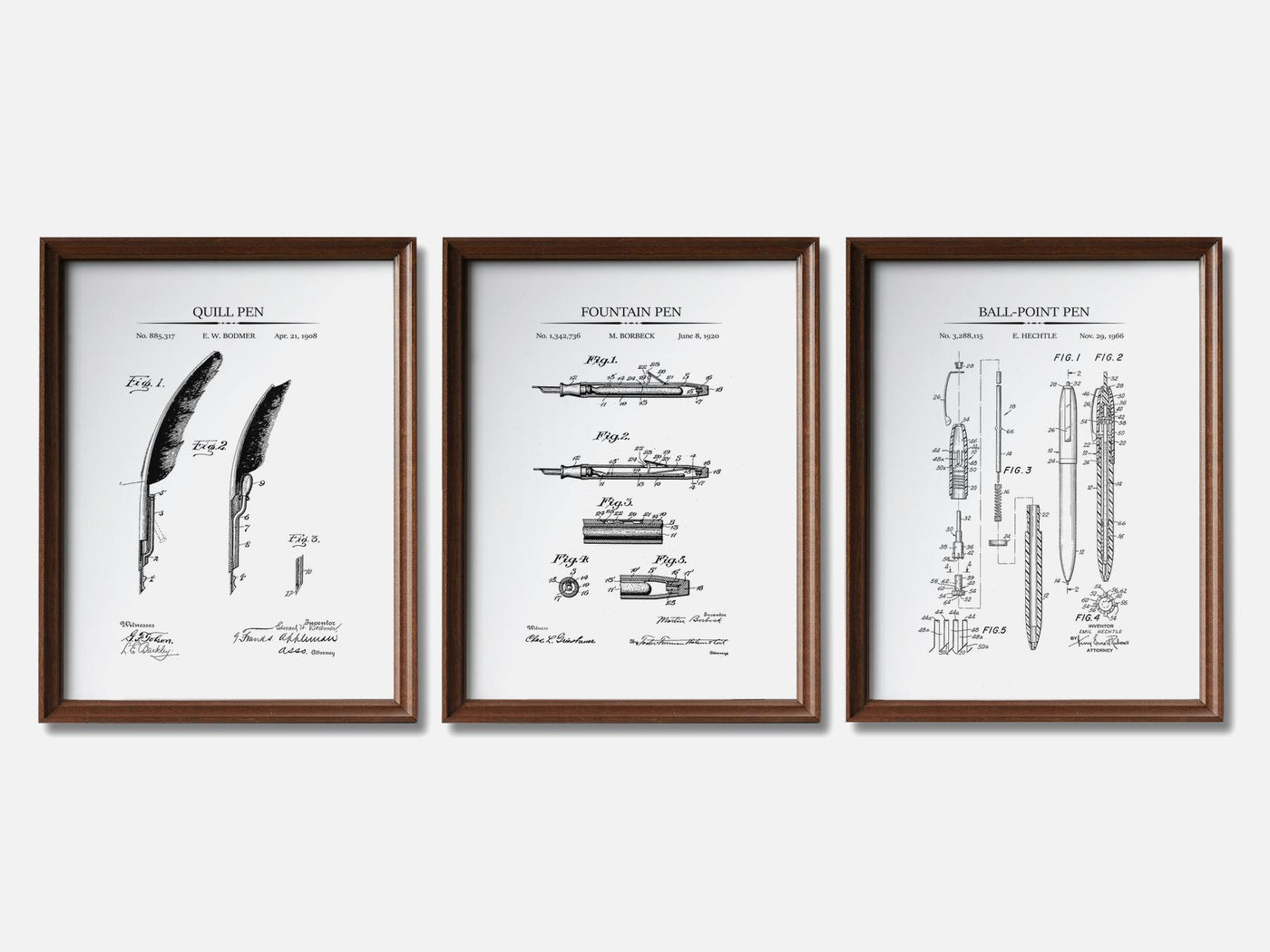 Evolution of Pens Patent Set of 3 mockup - A_t10056-V1-PC_F+WA-SS_3-PS_11x14-C_whi variant