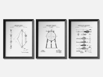 Archery Patent Print Set of 3 mockup - A_t10008-V1-PC_F+B-SS_3-PS_11x14-C_whi variant