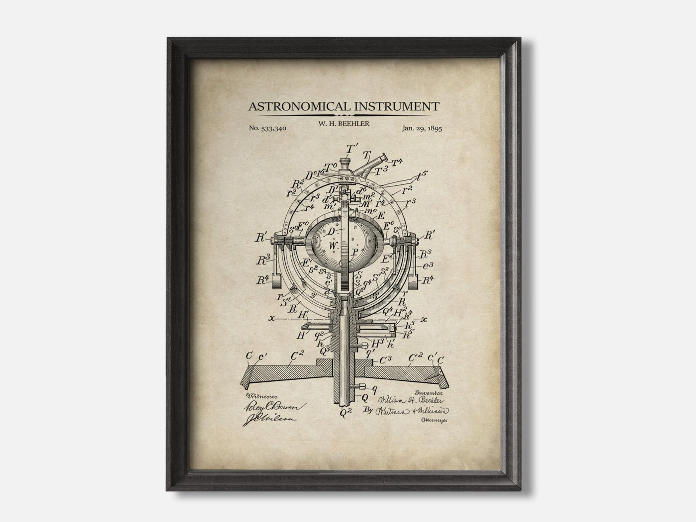 Astronomical Instrument 1 Black - Parchment mockup