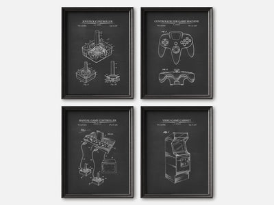 Retro Gaming Patent Print Set of 4 mockup - A_t10041-V1-PC_F+B-SS_4-PS_5x7-C_cha variant