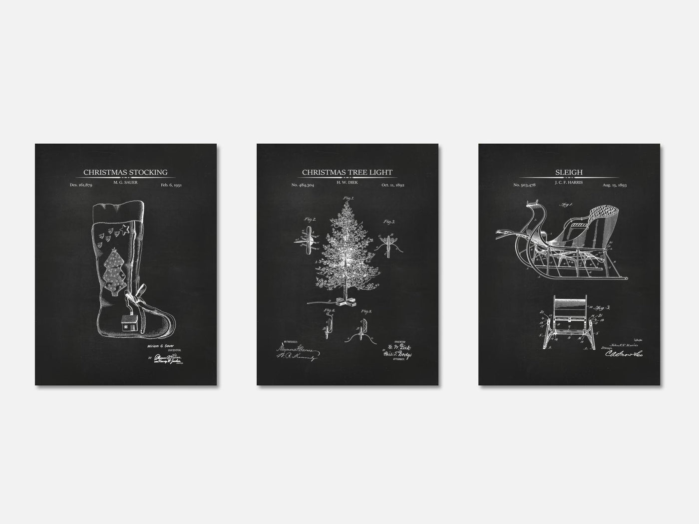 Christmat Patent Print Set of 3 mockup - A_t10019-V1-PC_AP-SS_3-PS_11x14-C_cha variant