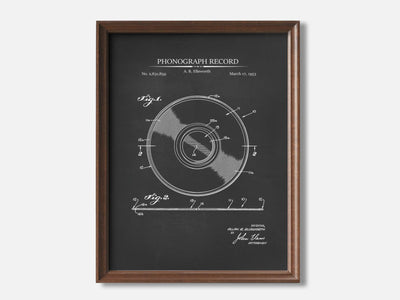 Phonograph Record 1 Walnut - Chalkboard mockup