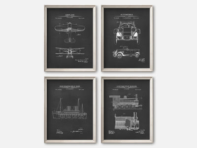 Vintage Vehicle Patent Print Set of 4 mockup - A_t10166-V1-PC_F+O-SS_4-PS_5x7-C_cha variant