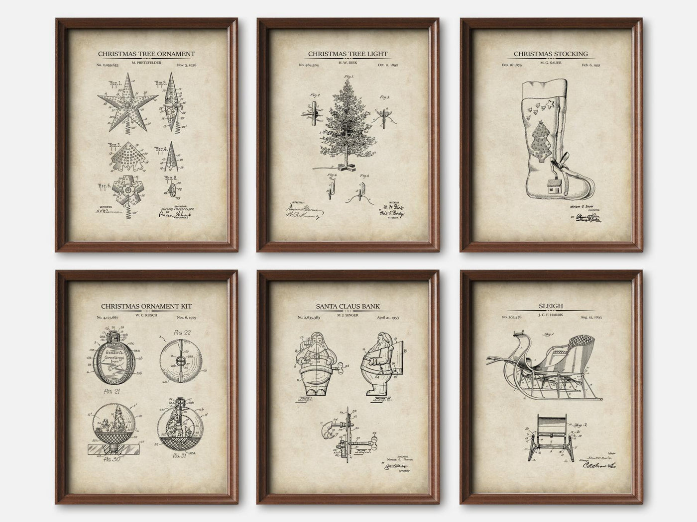 Christmas Patent Print Set of 6 mockup - A_t10126-V1-PC_F+WA-SS_6-PS_5x7-C_par variant