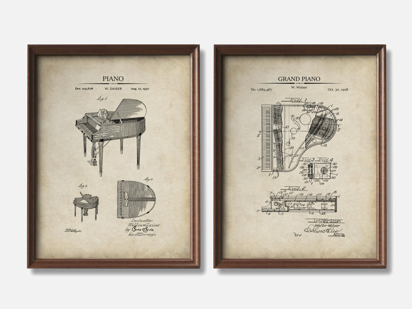 Piano Patent Print Set of 2 mockup - A_t10117-V1-PC_F+WA-SS_2-PS_11x14-C_par variant