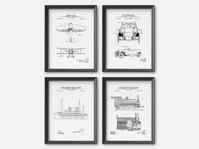 Vintage Vehicle Patent Print Set of 4 mockup - A_t10166-V1-PC_F+B-SS_4-PS_5x7-C_whi variant