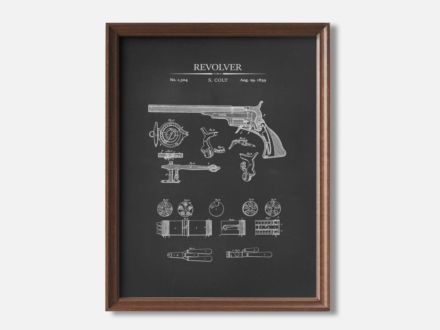 Colt Revolver Patent Print mockup - A_t10005.3-V1-PC_F+WA-SS_1-PS_5x7-C_cha variant