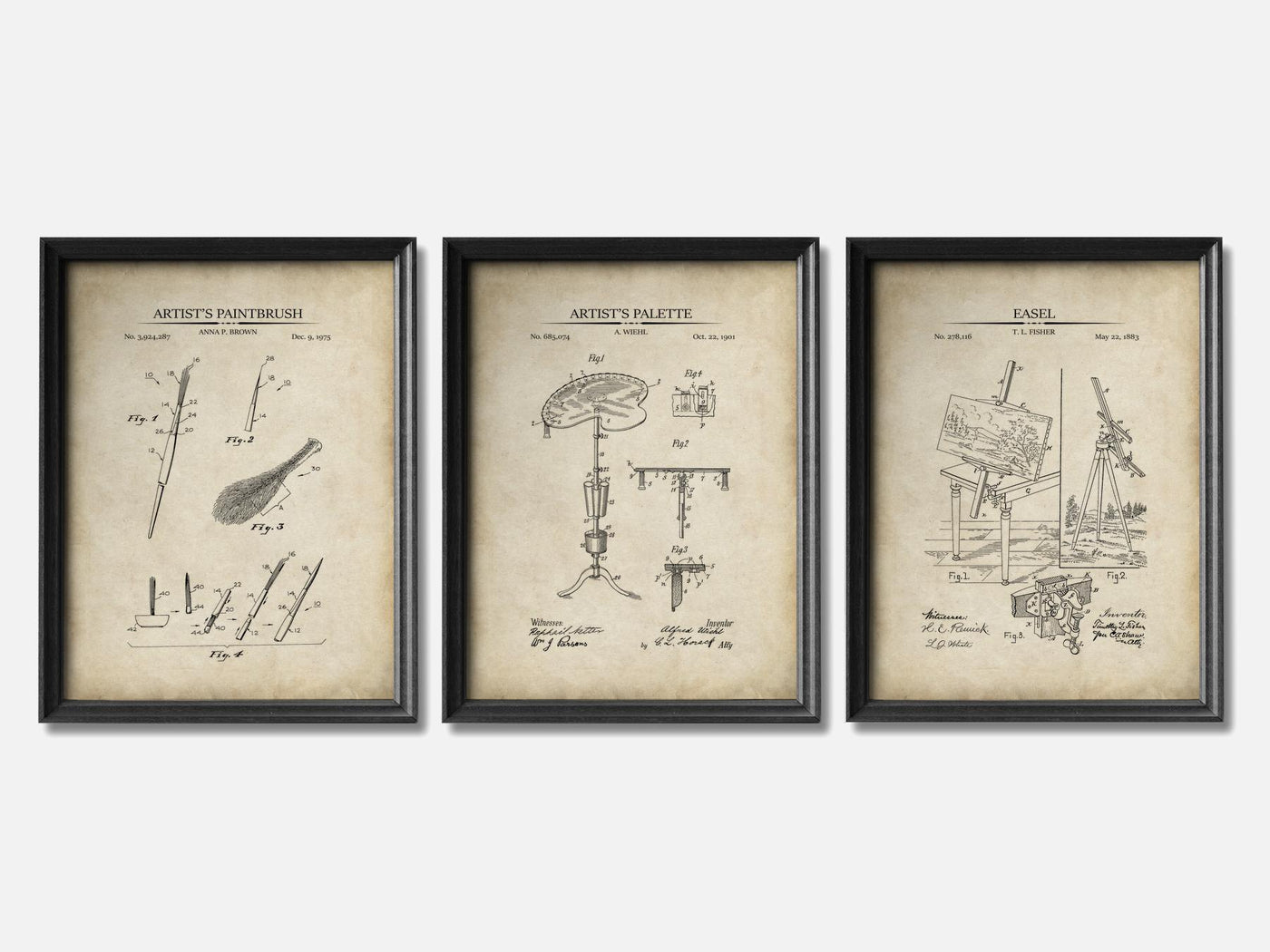 Painter Patent Print Set of 3 mockup - A_t10060-V1-PC_F+B-SS_3-PS_11x14-C_par variant