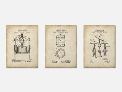 Wine Patent Print Set of 3 mockup - A_t10053-V1-PC_AP-SS_3-PS_11x14-C_par