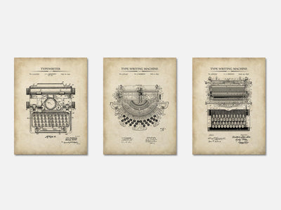 Typewriter Patent Print Set of 3 mockup - A_t10051-V1-PC_AP-SS_3-PS_11x14-C_par