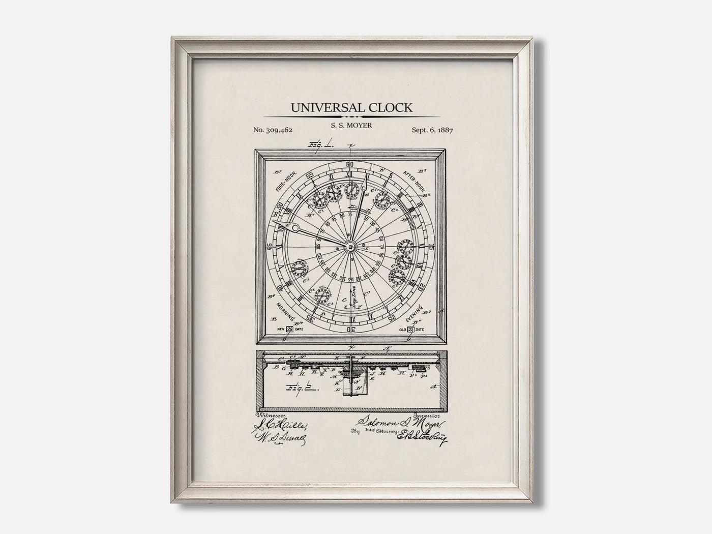 Universal Clock 1 Oat - Ivory mockup
