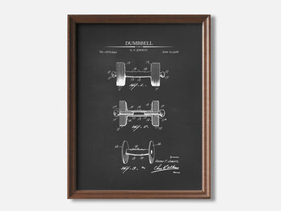 Dumbbell 1 Walnut - Chalkboard mockup