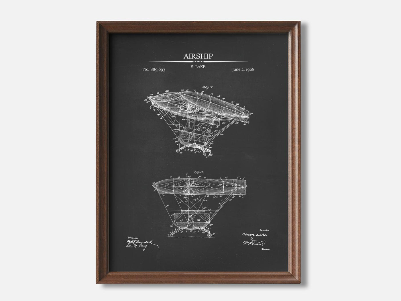 Airship 1 Walnut - Chalkboard mockup