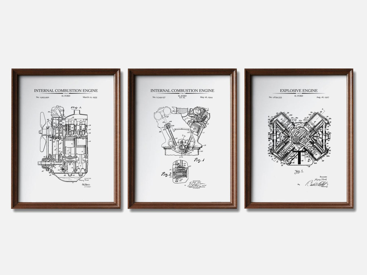 Henry Ford Patent Print Set of 3 mockup - A_t10072-V1-PC_F+WA-SS_3-PS_11x14-C_whi variant