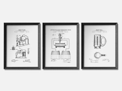 Beer Brewing Patent Print Set of 3 mockup - A_t10014-V1-PC_F+B-SS_3-PS_11x14-C_whi variant