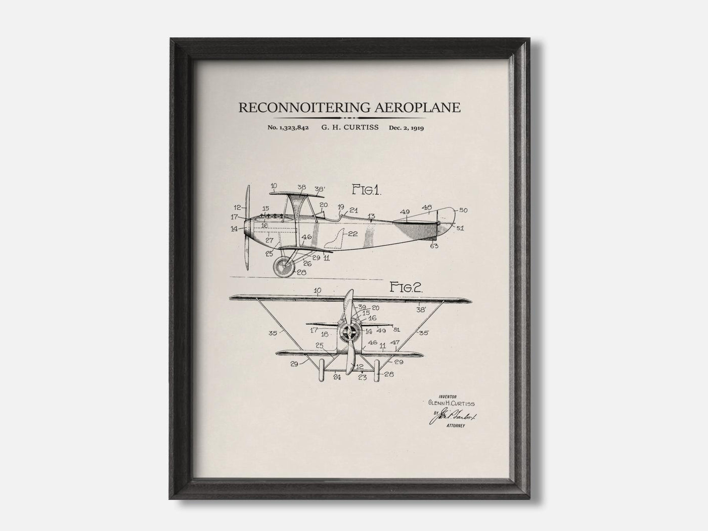 Vintage Airplane Patent Print mockup - A_to1-V1-PC_F+B-SS_1-PS_5x7-C_ivo variant