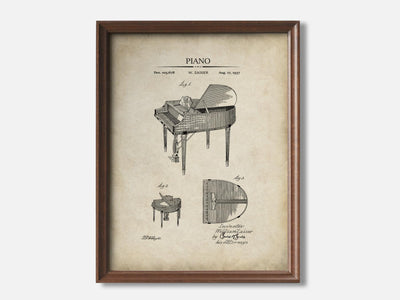 Piano 1 Walnut - Parchment mockup variant