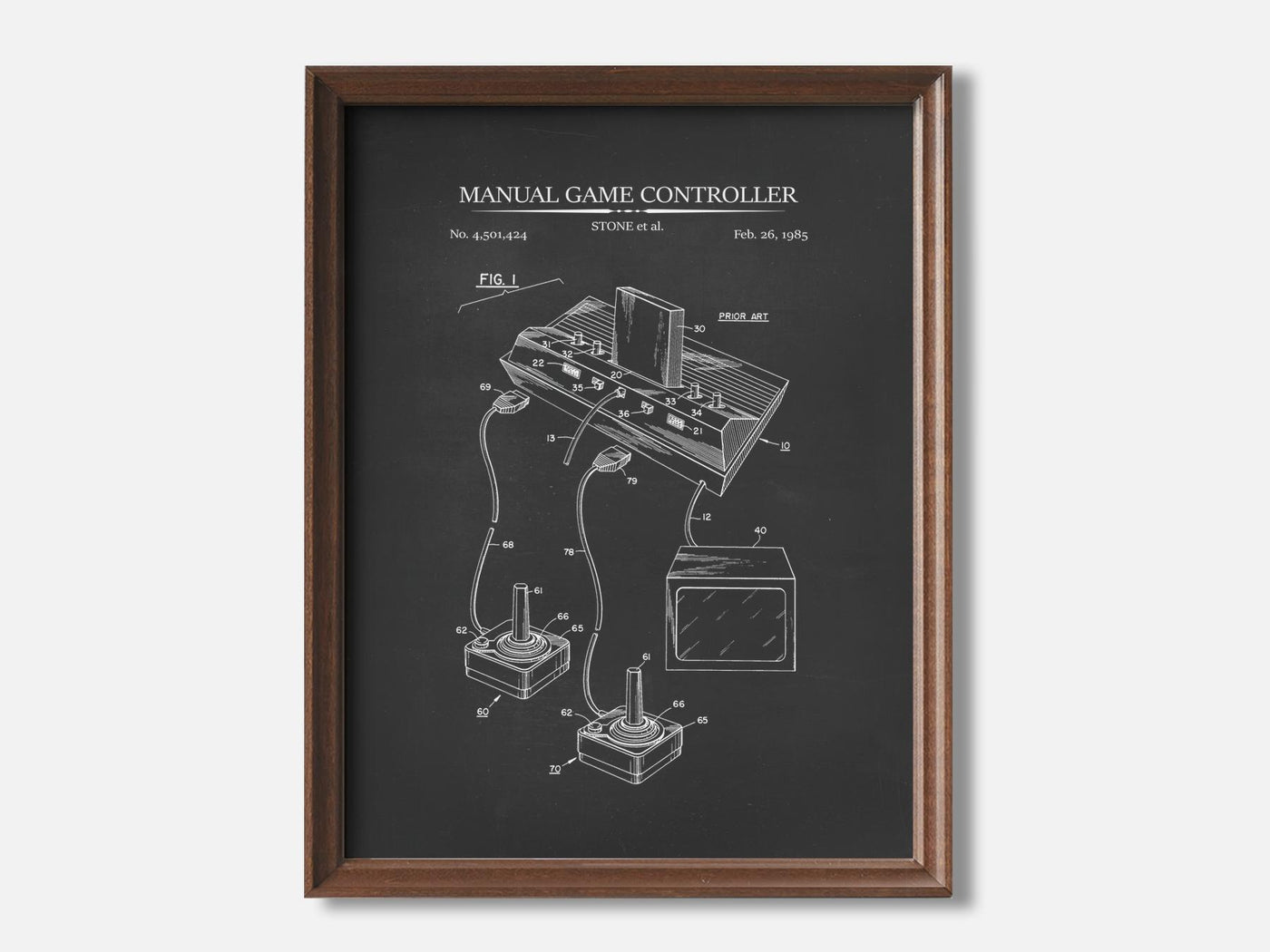 Manual Game Controller 1 Walnut - Chalkboard mockup