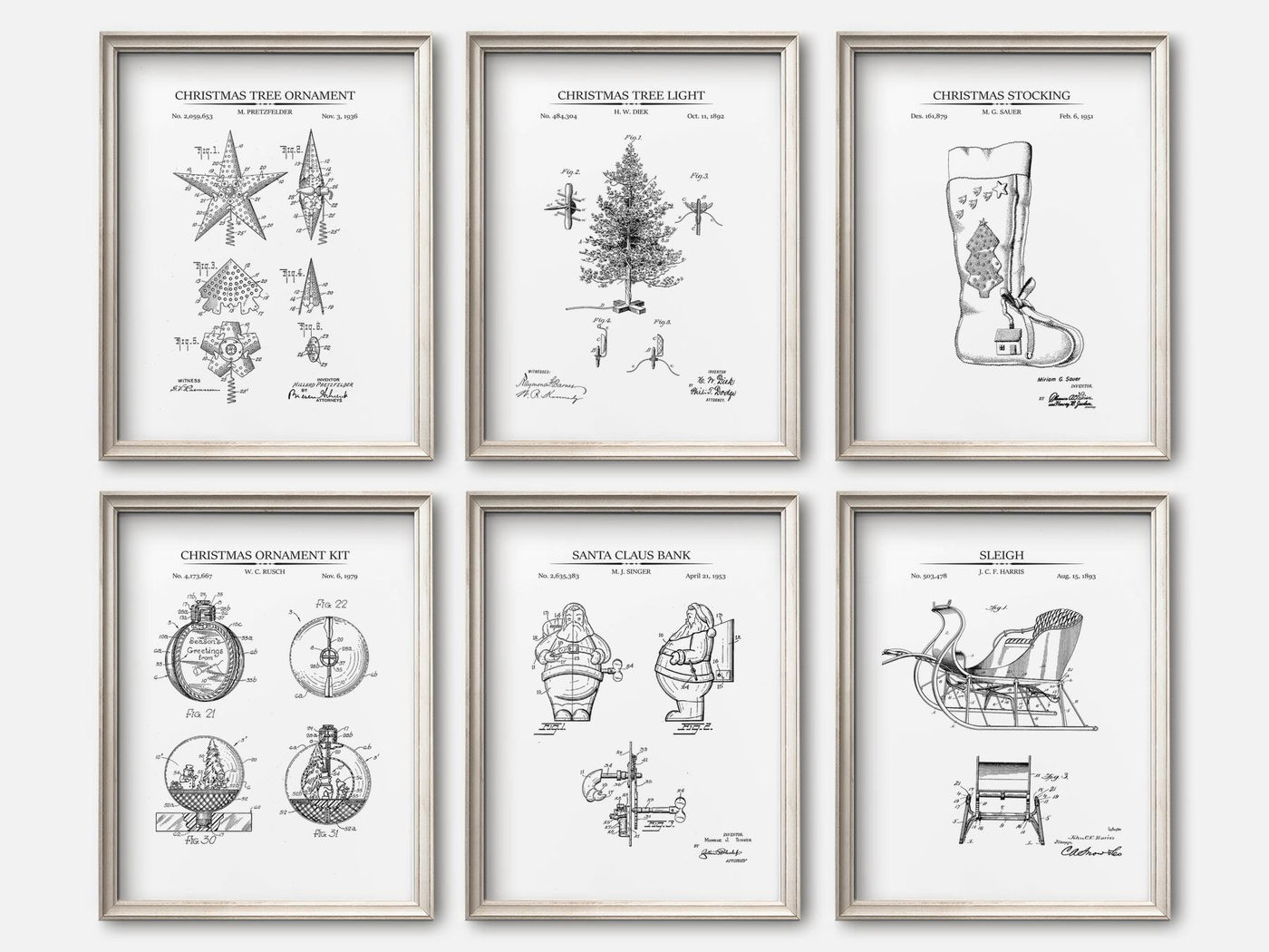 Christmas Patent Print Set of 6 mockup - A_t10126-V1-PC_F+O-SS_6-PS_5x7-C_whi variant